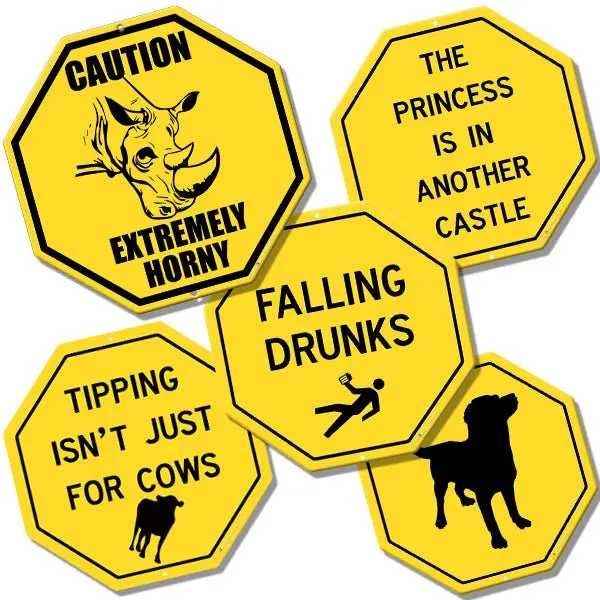 Caution-Themed Metal Bar Sign Featuring Kolorcoat™ Technology