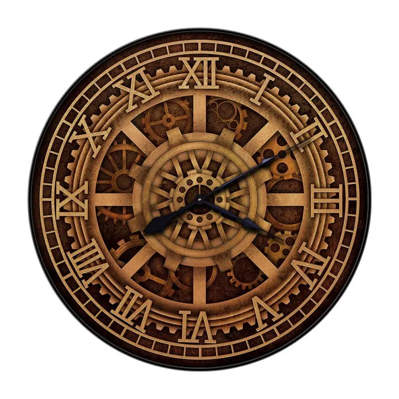 Clock Gear Wall Clock – Handcrafted Wooden Timepiece with Custom Size & Finish Options