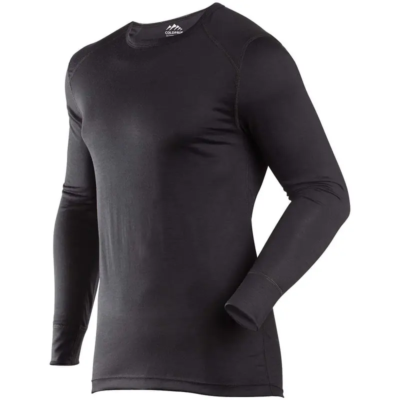COLDPRUF Classic Merino Wool Men’s Crew Neck Base Layer Top – Black