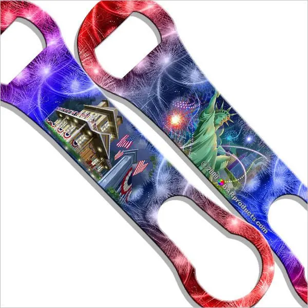 Colorful Statue of Liberty V-Rod® Bottle Opener and Pour Spout Remover