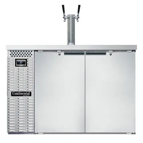 Continental KC50-N-SS Dual-Tap Kegerator – Stainless Steel, Holds Two Half-Barrels