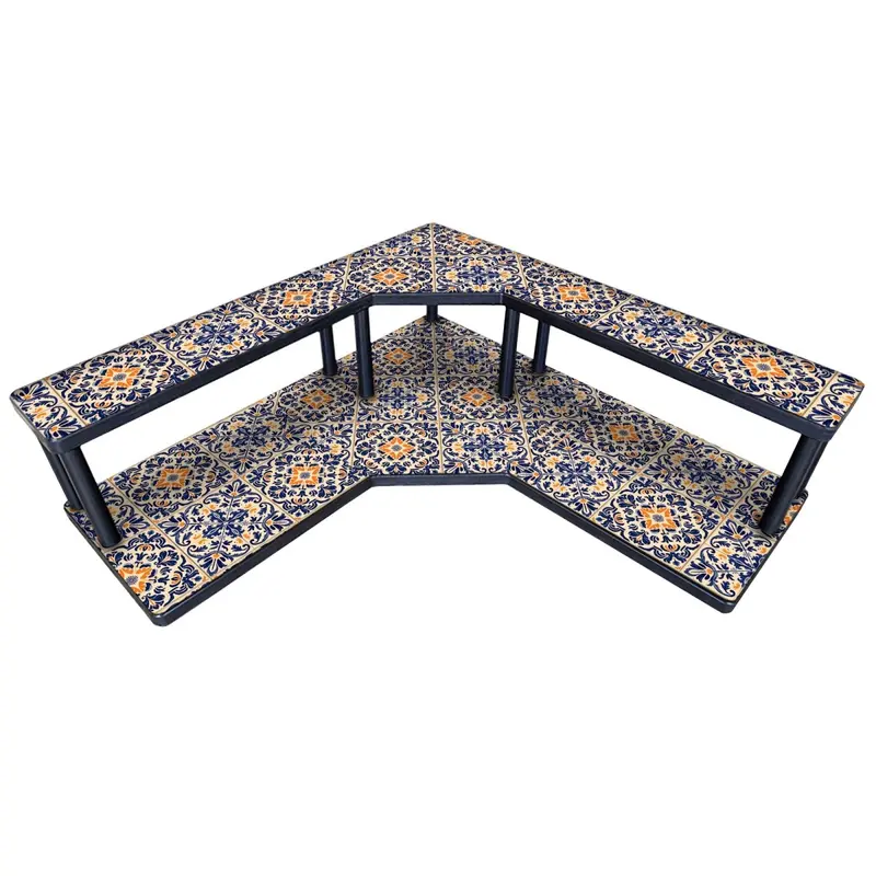 Counter Caddies Blue Floral Tiles Artwork – Versatile Size Options for Kitchen or Bar