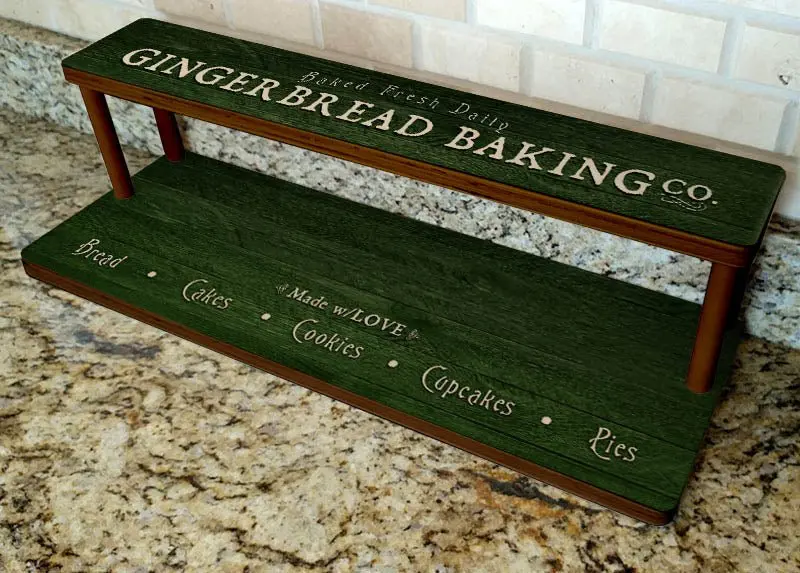 Counter Caddies™ Gingerbread Baking Co. Decorative Shelf Organizer – 24-Inch Straight Design