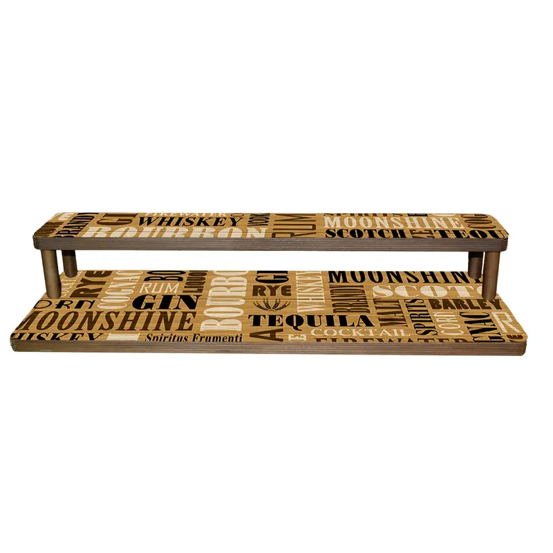 Counter Caddies™ Liquor-Themed Shelf Organizer – 24″ Straight Display Unit