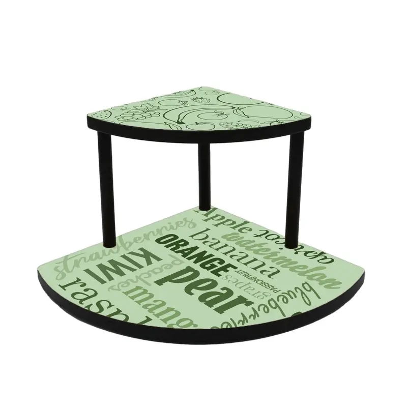 Counter Caddies™ Tall Fruit-Themed Counter Stand – 9″ Height, Black or Stained Wood
