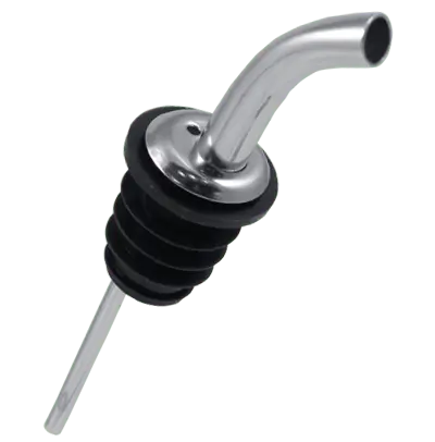 Curved Jet Metal Liquor Pourer – Ergonomic Angled Dispensing