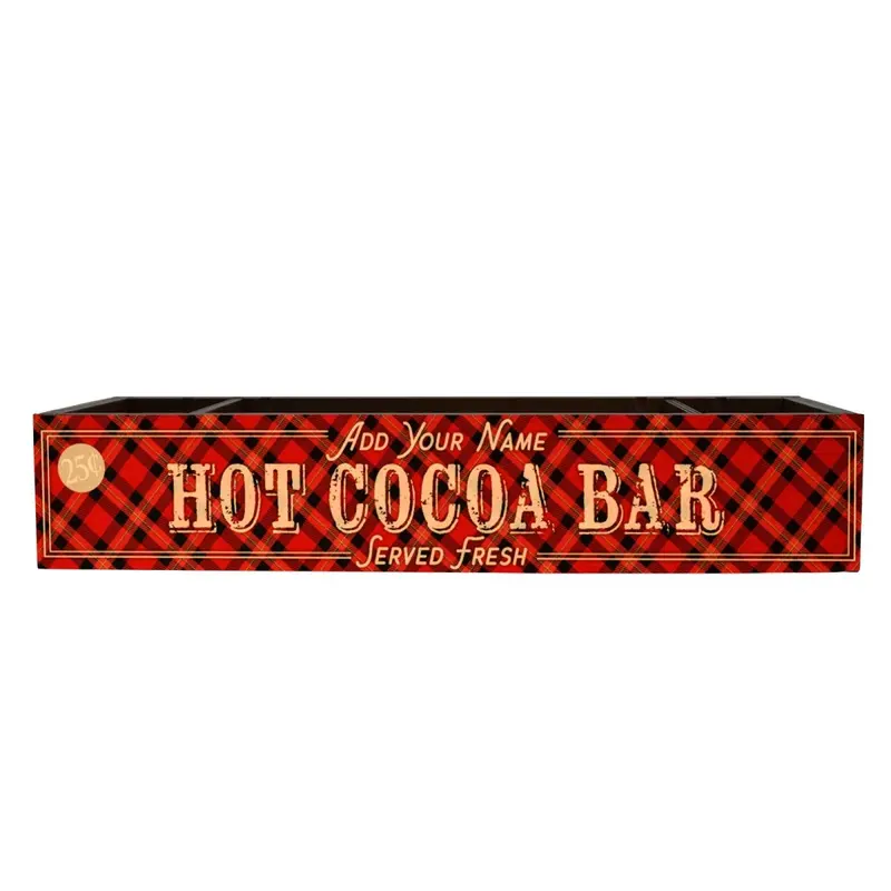 Custom Hot Cocoa Bar Caddy – Handmade Wooden Serving Station