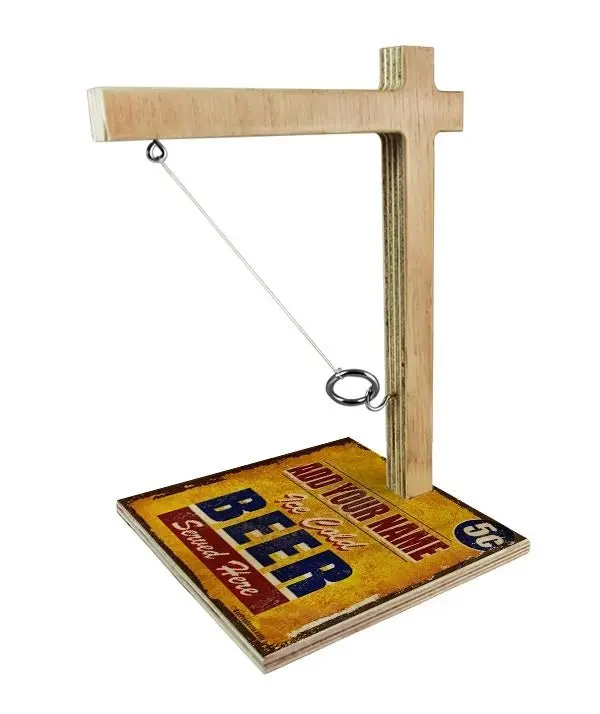 Custom Large Tabletop Ring Toss Game – Ice Cold Beer Theme