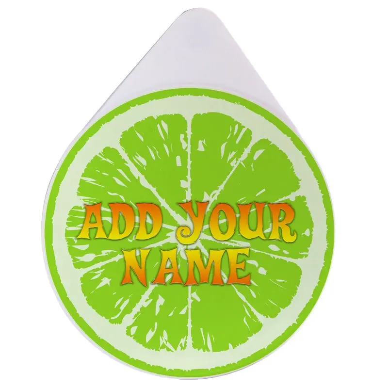 Custom Lime-Design Glass Rimmer Lid with Personal Name Engraving