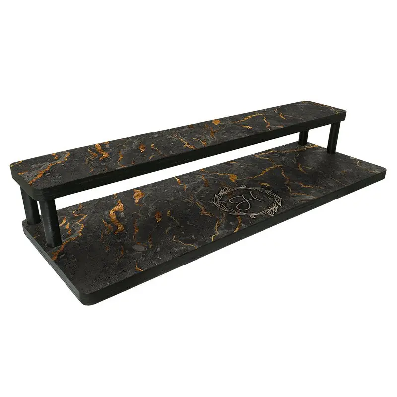 Custom Marble Monogram Counter Caddy – 24-Inch Straight Shelf
