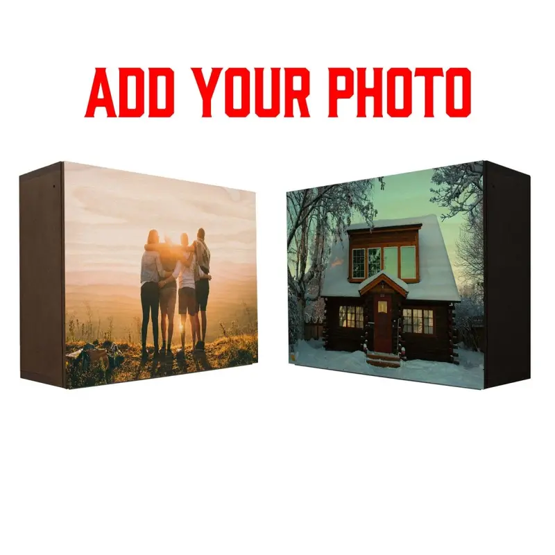 Custom Murphy Wall Bar with Photo Upload – 24×18 Inches, Black or Stained Wood Finish, Handcrafted in USA