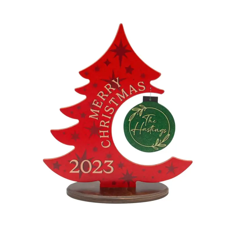 Custom Name Wooden Christmas Tree Stand Plaque