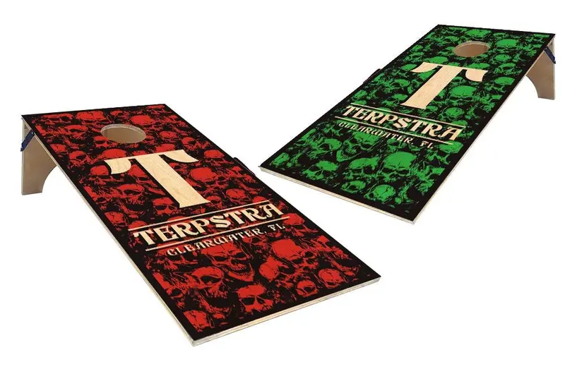 Custom Skull-Design Cornhole Boards – 22″ x 44″, Multiple Accent Color Choices
