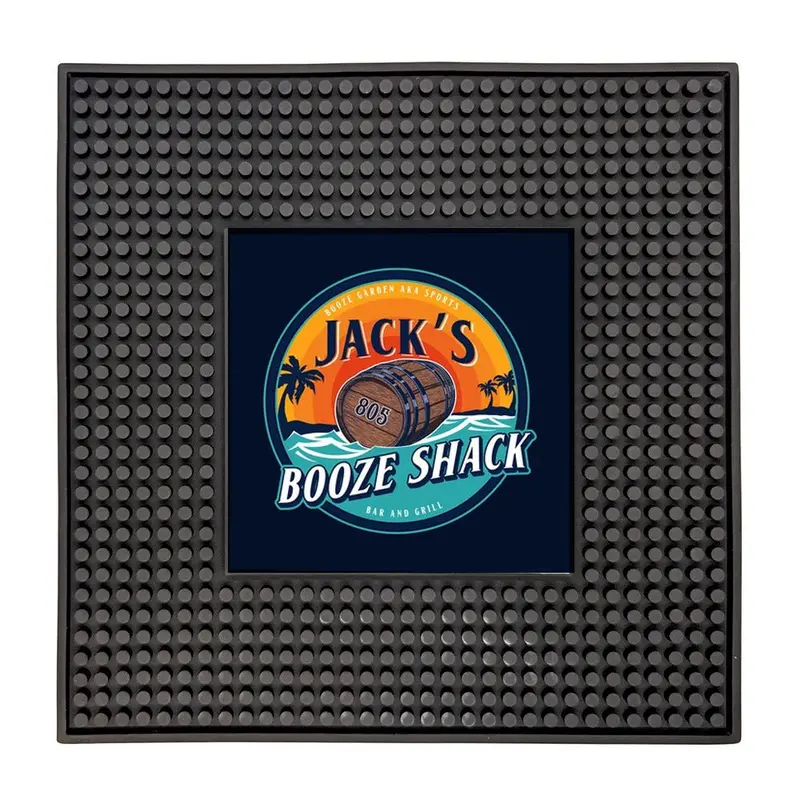 Custom Square-Imprint Rubber Service Mat – 12″ × 12″ Non-Slip Base