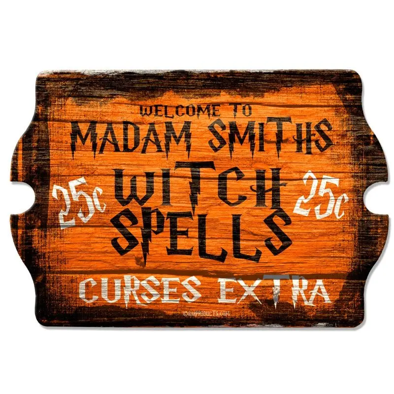 Custom Tavern-Style Halloween Wood Sign – Witch Spells Theme