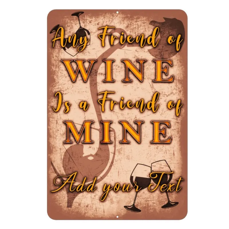 Custom Wine Lover Bar Sign – Handcrafted Metal Wall Art – 12″ × 18″ Personalized Gift