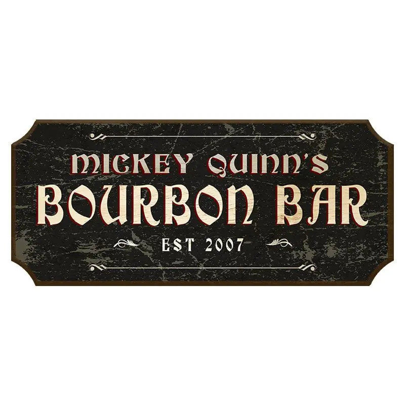 Custom Wood Plaque Bar Sign – ‘Bourbon Bar’ Theme with Color Customization