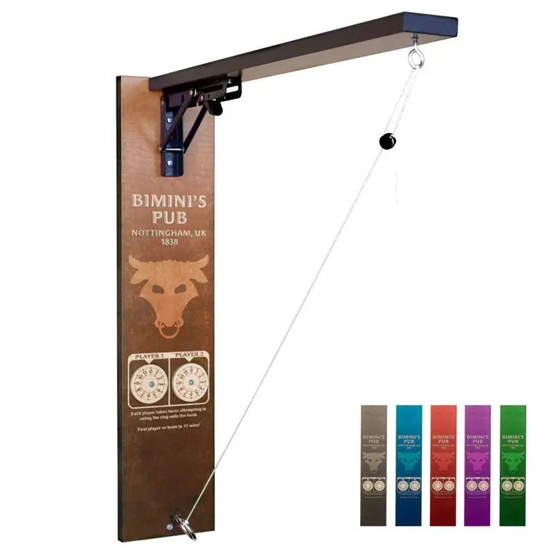 Customizable Bull-Themed Wall-Mounted Folding Ring Toss Game in Assorted Colors