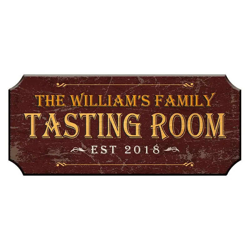 Customizable Wooden Tasting Room Plaque – Choice of Stain or Paint