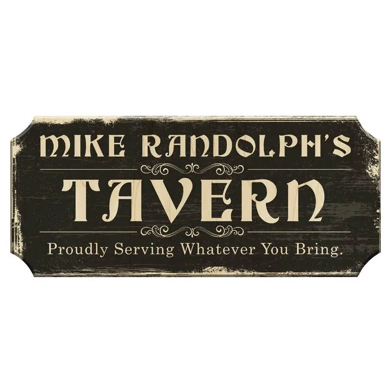 Customizable Wooden TAVERN Plaque – Multiple Color Finishes