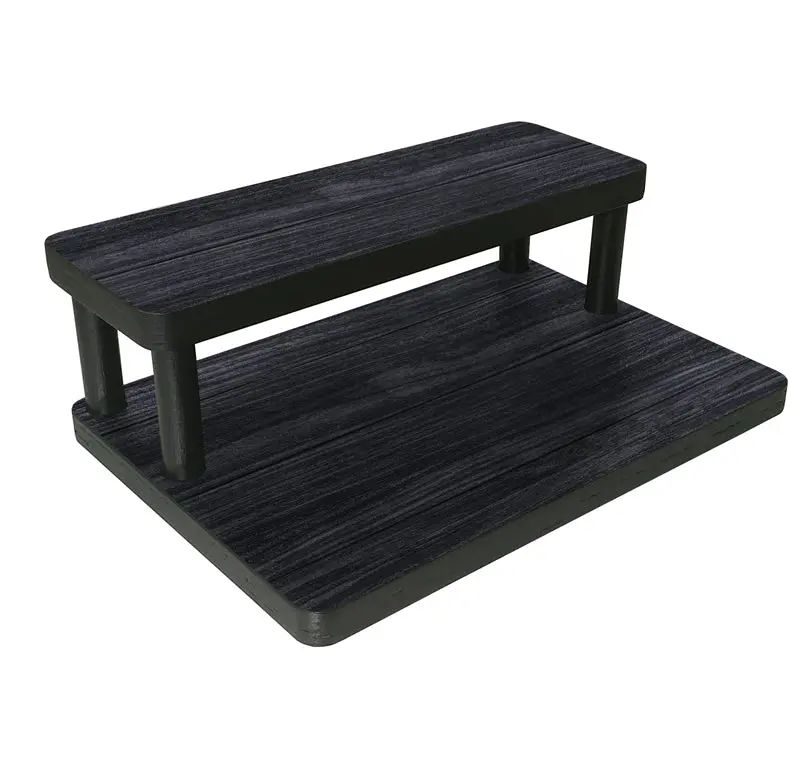Dark Wood Texture Counter Caddy – 12-Inch Straight Shelf