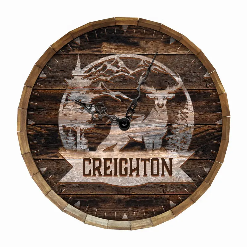 Deer Hunting Wooden Wall Clock – Choose Size and Finish