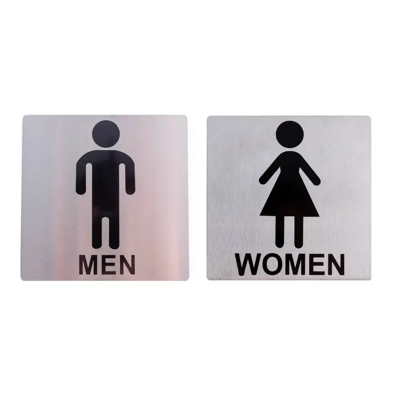 Dual-Gender Restroom Identification Signs – Stainless Steel Finish