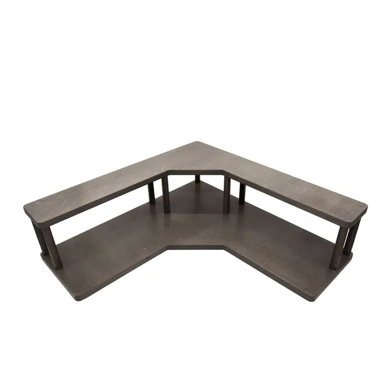 Earl Grey Counter Caddies™ – Stained Corner Shelf (6.75″ Depth)