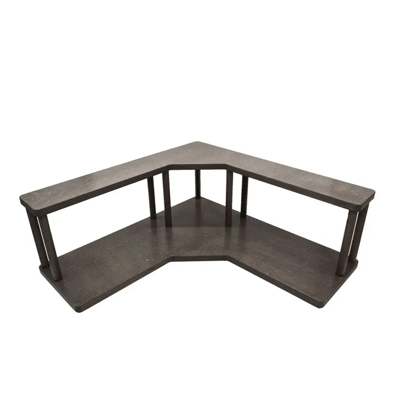 Earl Grey Counter Caddies™ – Stained Corner Shelf (8.75″ Depth)
