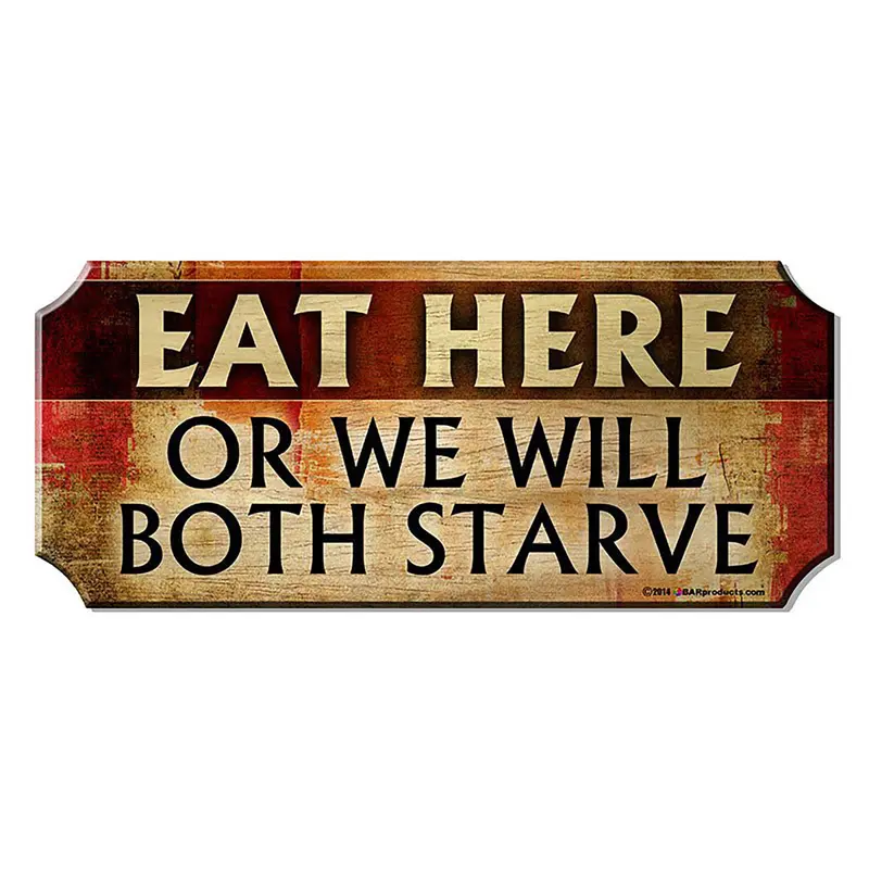 Eat Here Wooden Bar Plaque – Kolorcoat™ Rustic Sign