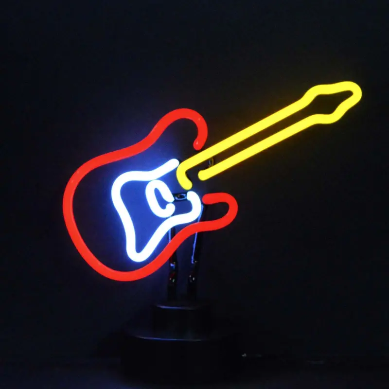 Electric Guitar Neon Sign – Vibrant Bar or Music Room Lighting