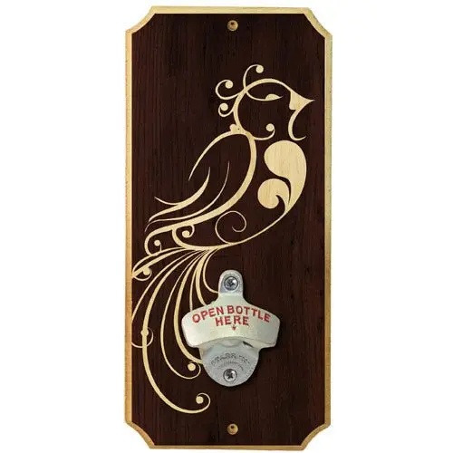 Elegant ‘Pretty Bird’ Wooden Wall Bottle Opener