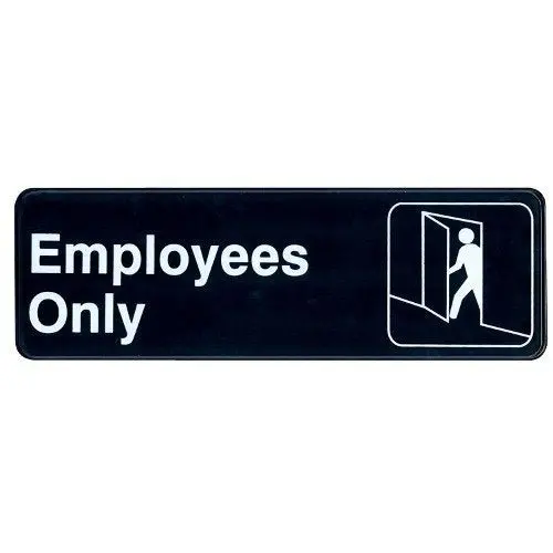 Employees Only Wall Sign – 9″ x 3″ Aluminum Plaque