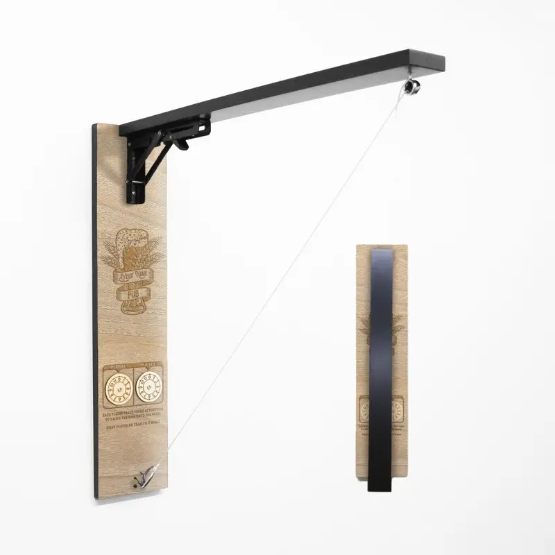 Engraved Pub-Style Wall-Mounted Folding Ring Toss – Pint Design
