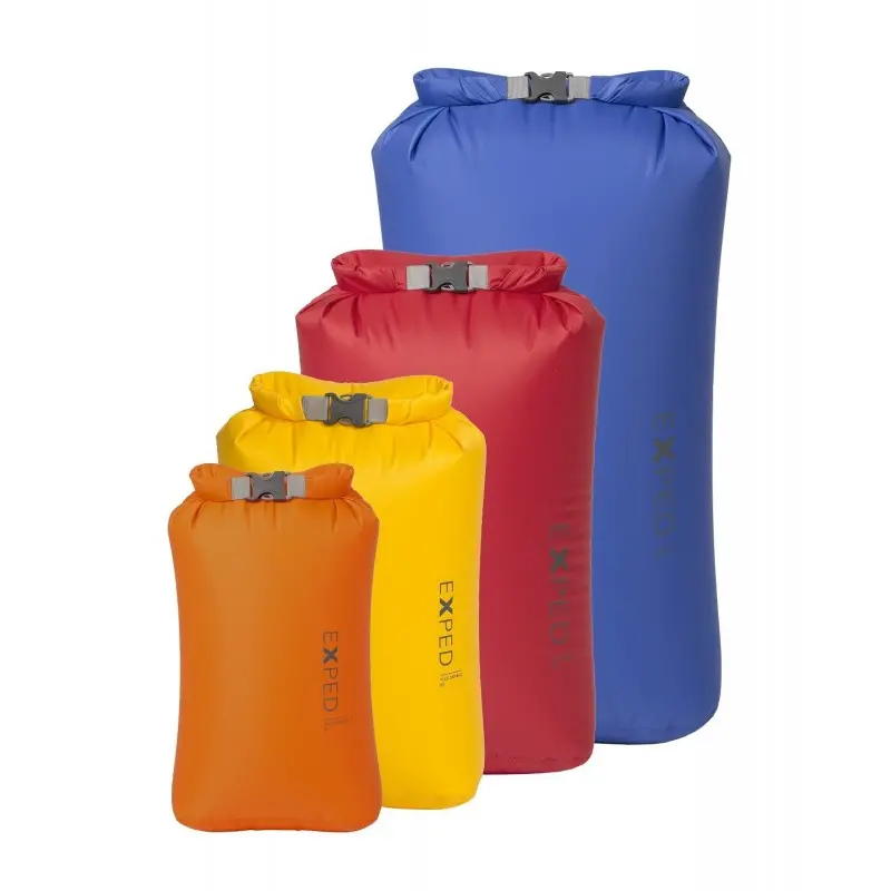 Exped Fold Dry Bag Set – Bright Colors – 4-Piece Pack