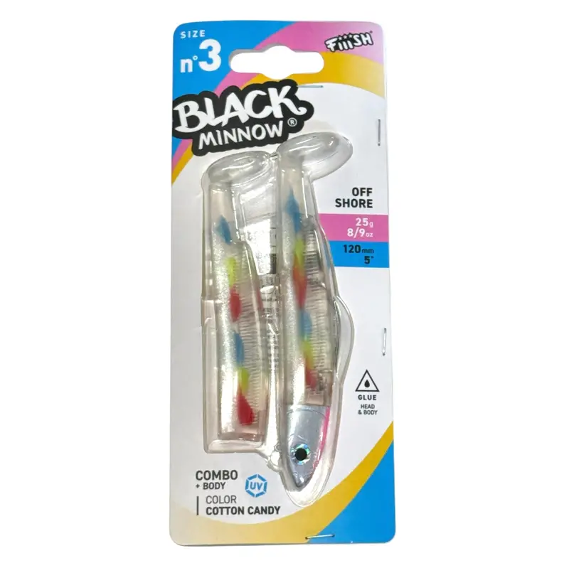 Fiiish Black Minnow – Cotton Candy Shore Combo, 25g / Size 3 (UK Exclusive)