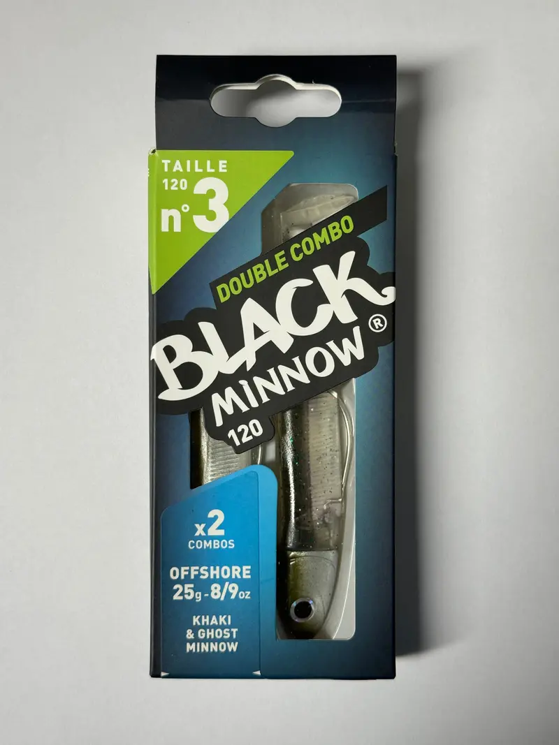 Fiiish Black Minnow – Khaki & Ghost Minnow Combo, Offshore 25g, Size 3