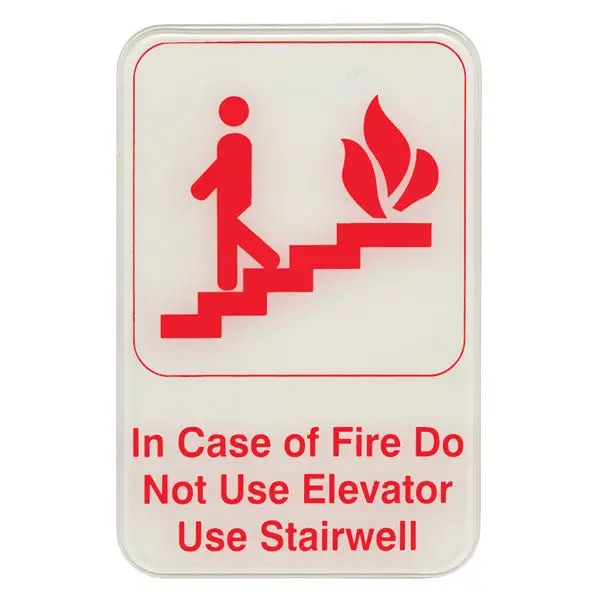 Fire Safety Sign: “In Case of Fire, Do Not Use Elevator” (6″ x 9″)