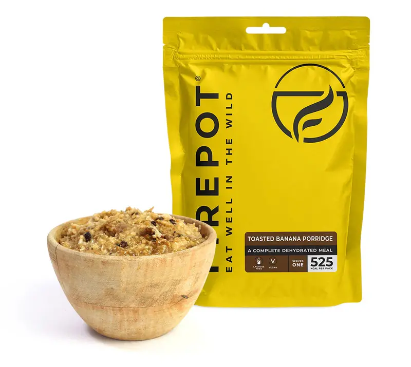 Firepot Toasted Banana Porridge – Vegan, 125g Ready-to-Eat Meal