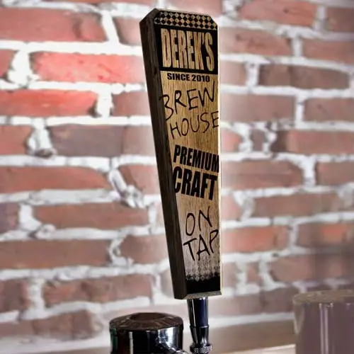 Flared Oak Tap Handle – ‘Brew House’