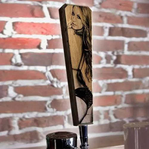 Flared Oak Tap Handle – ‘I’d Tap That’