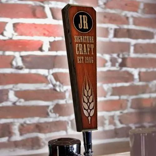 Flared Oak Tap Handle – ‘Initial Signature Craft’