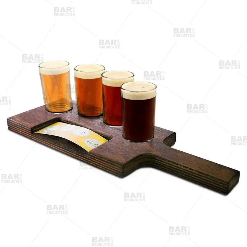 Flight Tray Beer Sampler Paddle – 4-Recessed Hole Design with Insert Slot