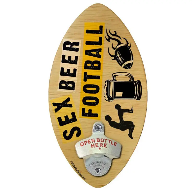 Football, Sex & Beer Wall-Mounted Bottle Opener