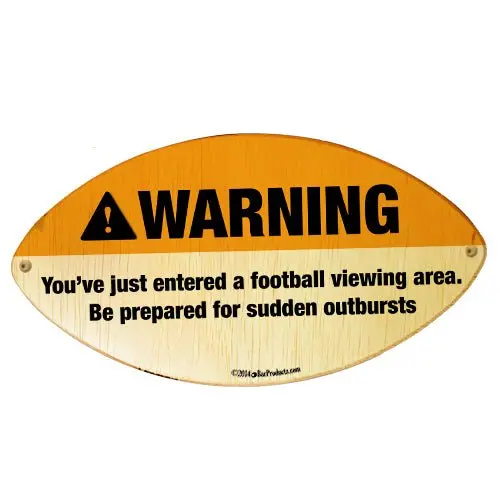 Football-Themed Warning Wall Plaque – Bold Statement Sign