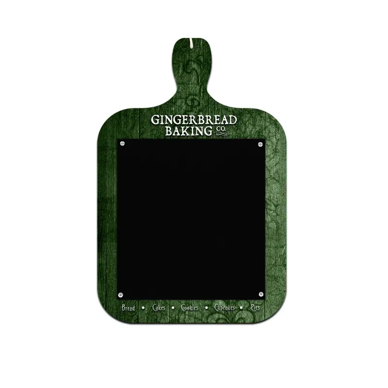 Gingerbread Bakery Chalkboard Menu Plaque – Wood-Cut Cutting Board Shape