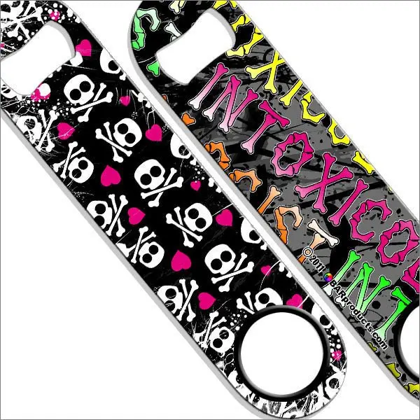 Girly Hearts & Skulls Speed Bottle Opener and Bar Key – Intoxicologist Series