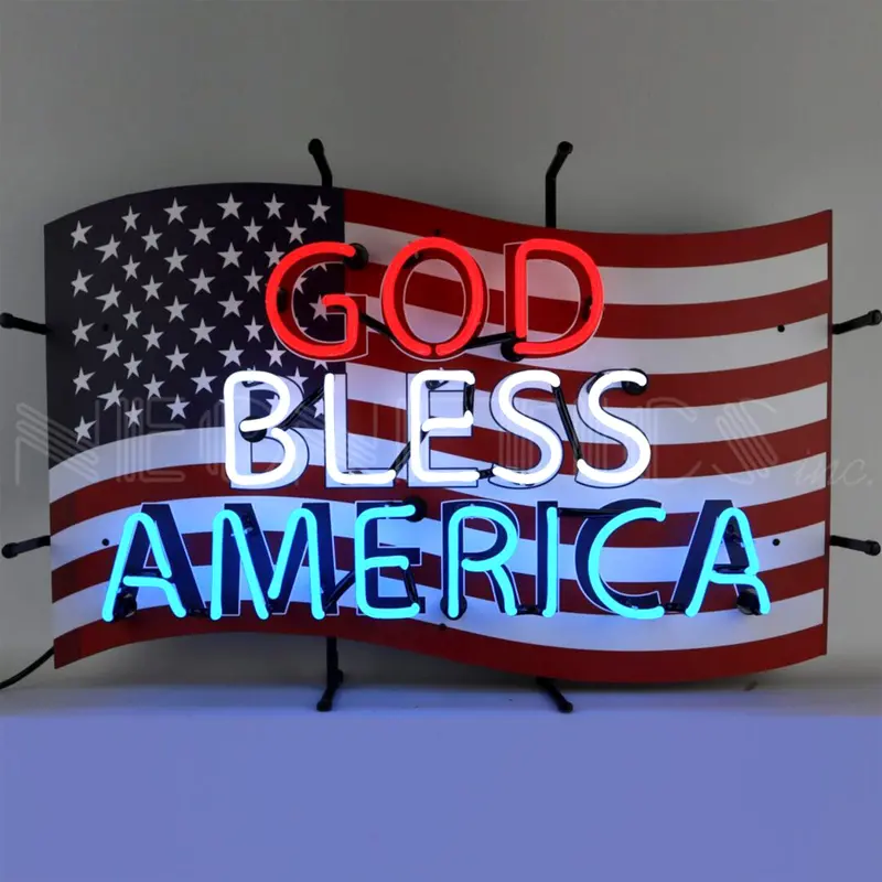 ‘God Bless America’ Patriotic Neon Light Display