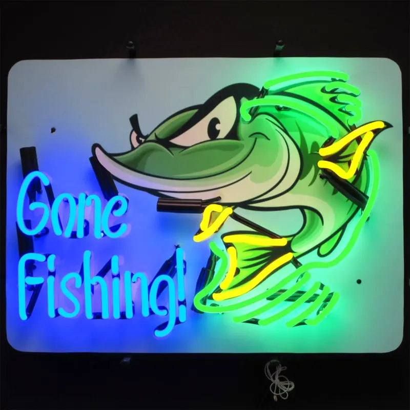 ‘Gone Fishing’ Retro-Style Neon Wall Art