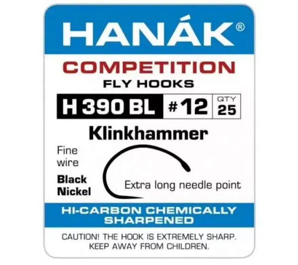 Hanak H390BL Klinkhammer Emerger Hook – Black Nickel